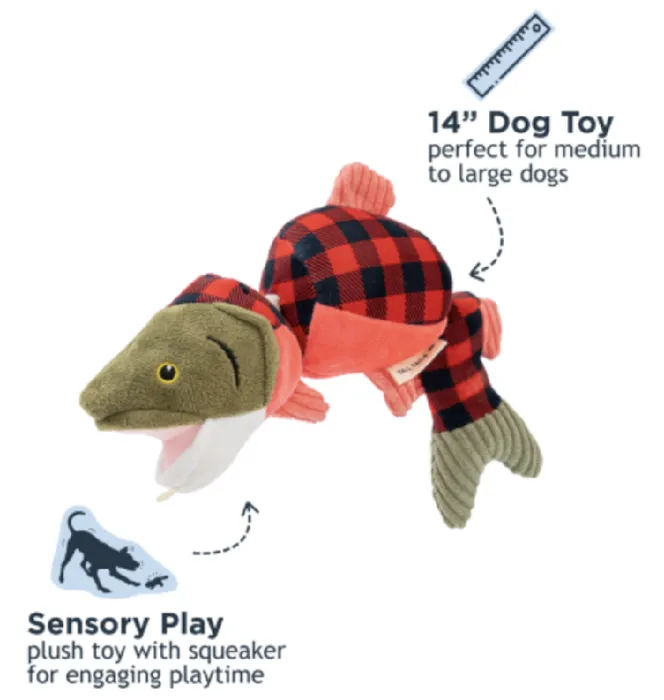 Salmon Shake Play Dog Toy Pt845 Tall Tails 32/cs