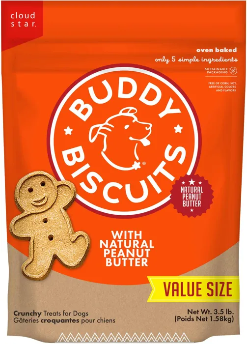 Buddy Biscuits Peanut Butter 3.5-pound bag front