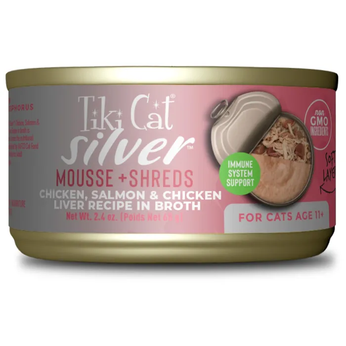 Tiki Cat Silver Mousse Chicken & Salmon 2.4-oz