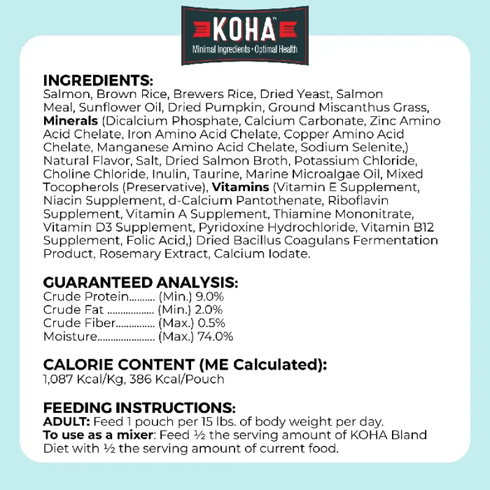 Koha Dog Dry Bland Diet Salmon Kibble 3.5#