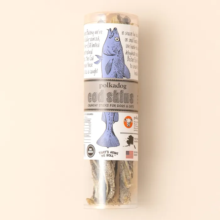 Polkadog Cod Skins 4.7-oz tube angled front view