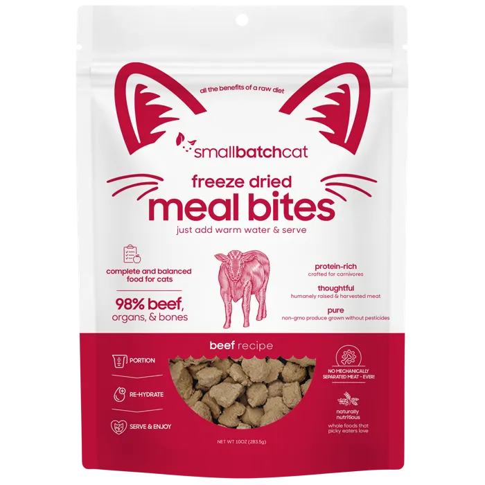 Small Batch Freeze-dried Beef Meal Bites For Cats 10-oz
