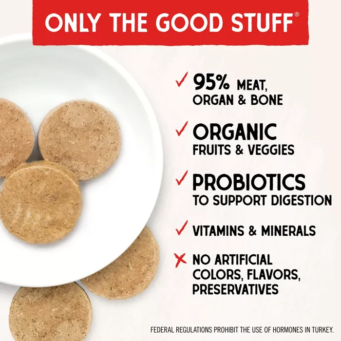 Stella & Chewy's Tantalizing Turkey patties nutrition graphic