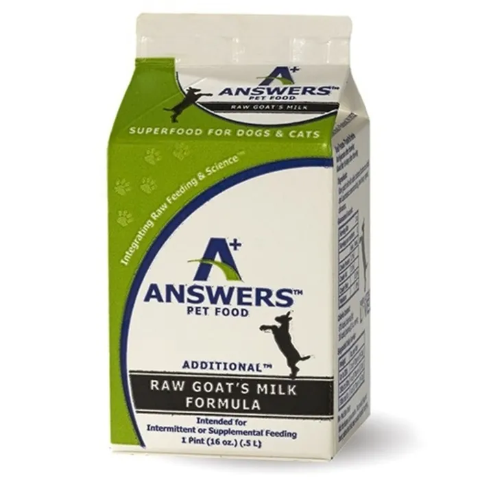 Answers Additional Raw Goat's Milk Formula 16 oz front