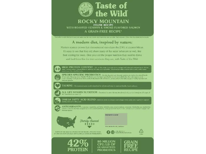 Taste Of The Wild Rocky Mountain Feline Dry Cat Food 5lb