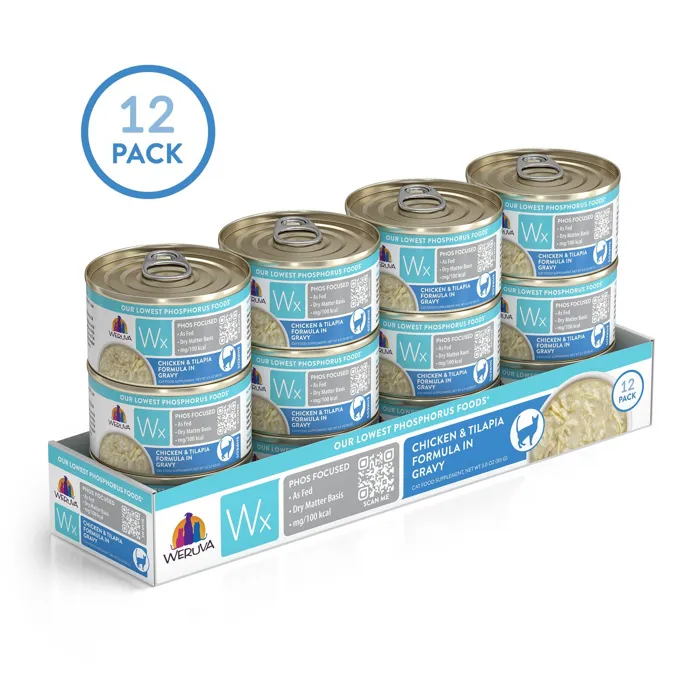 Weruva Cat Wx Low Phosphorus Grain Free Chicken & Tilapia In Gravy Shreds Can 3-oz