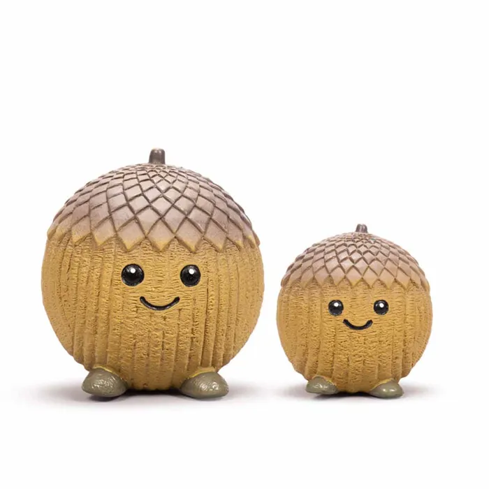 Huggle Hounds Terho Acorn Ruff-Tex Ball, small and large front view