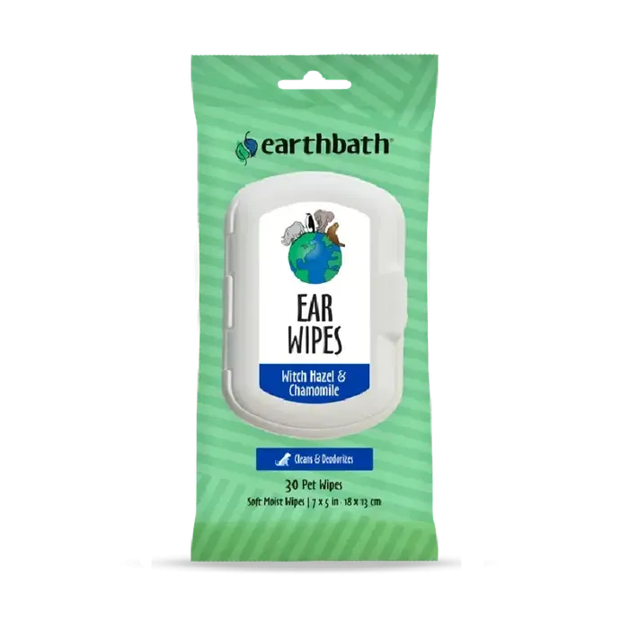 Earthbath Ear Wipes Witch Hazel & Chamomile 30-ct