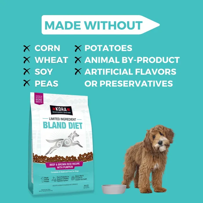 Koha Dog Lid Bland Diet Beef Brown Rice 20-lb