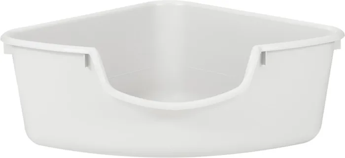 SmartCat Corner Litter Box gray front view
