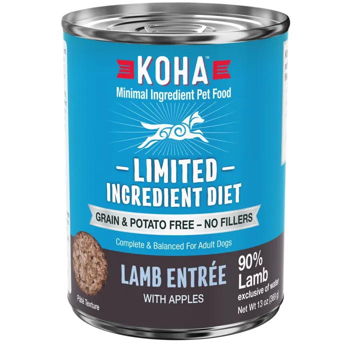 Koha Lamb Entrée W/ Apples Wet Dog Food 13-oz
