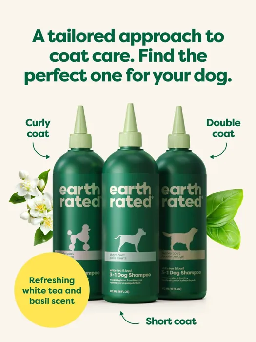 Earth Rated Double Coat 3-in-1 Shampoo product lineup