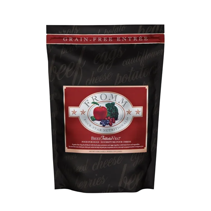 Fromm Four Star Grain Free Beef Frittata Veg Dry Dog Food 4-lb