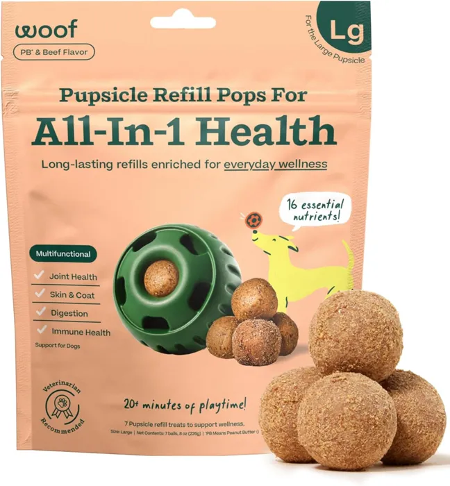 Woof Large Pops Treat Beef Multivitamin 8-oz