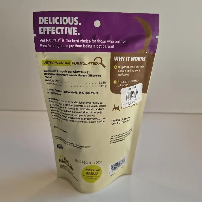 Pet Naturals L-lysine Cat Chews, 3.74-oz, 60 Count
