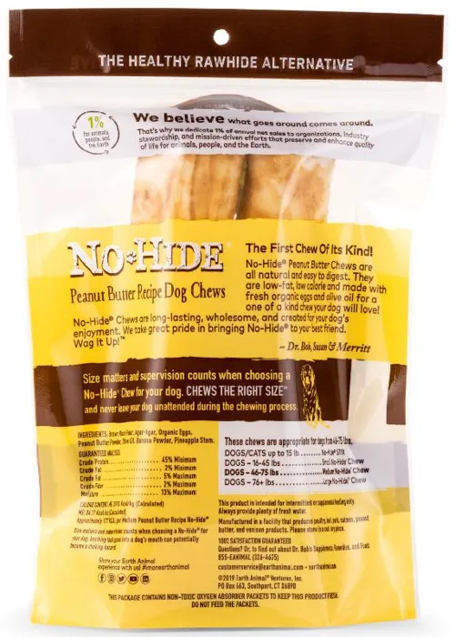 Earth Animal No-hide Pb Chew Dog Treat, Medium, 2-pack (size: Medium, 2-pack)