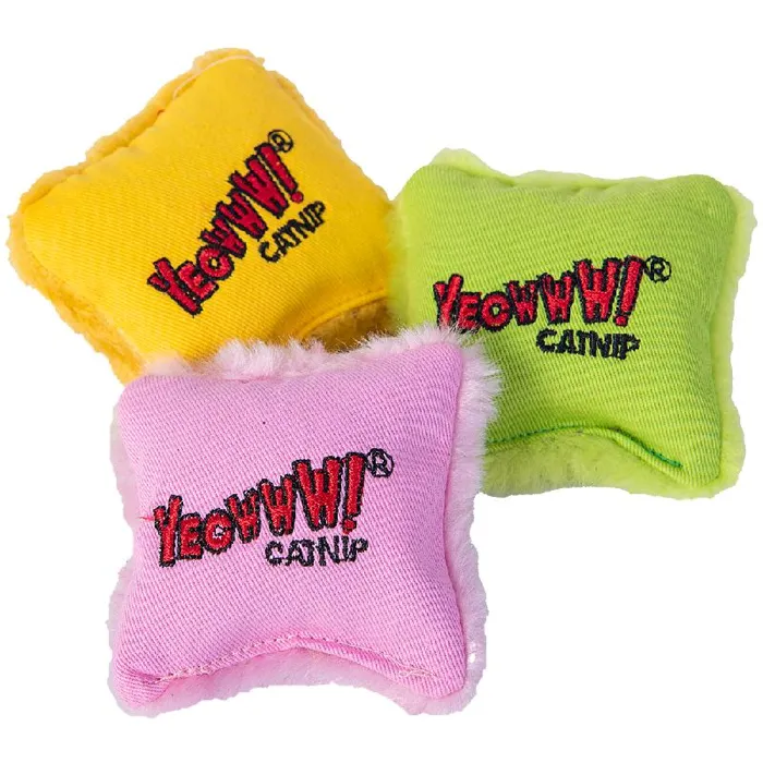 Yeowww! Catnip Pillow Yellow 2.5"