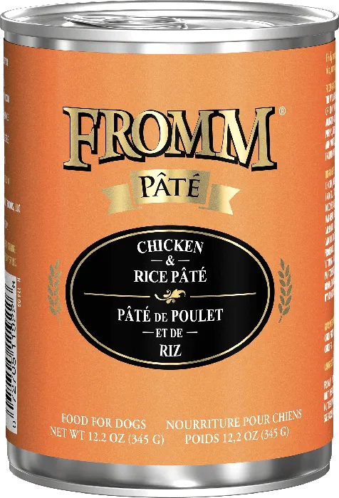 Fromm Chicken & Rice Pâté dog food 12.2 oz can front