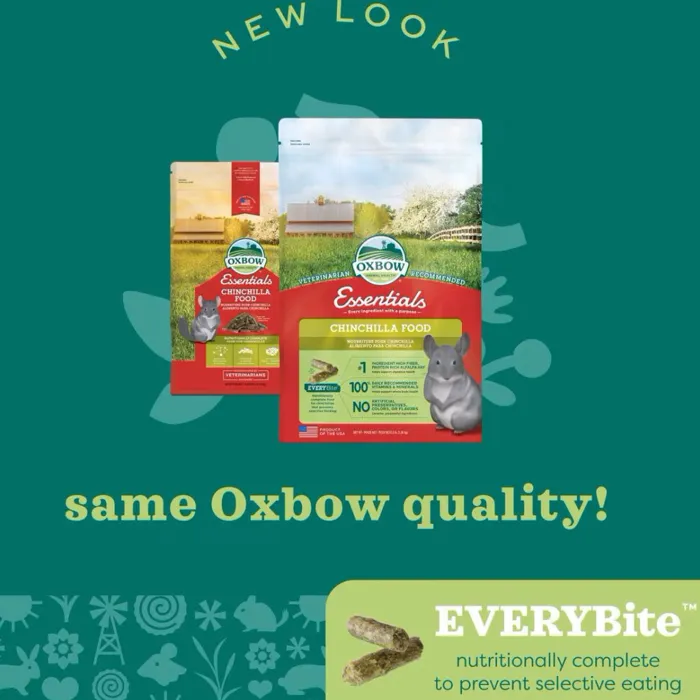 Oxbow Essentials Chinchilla Food packaging update
