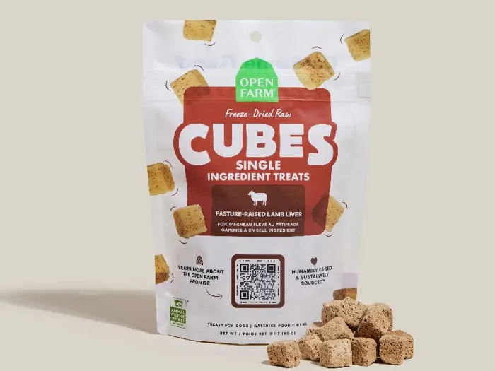 Open Farm Dog Cubes Lamb Liver Freeze Dried 3-oz