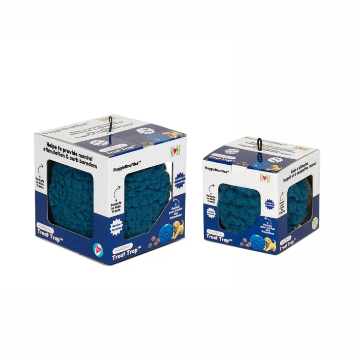 Huggle Hounds Treat Trap blue ball retail packaging