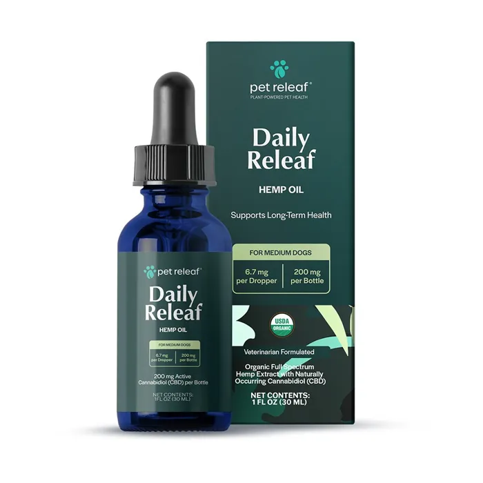 Pet Releaf Dog Daily Releaf 200 Hemp Oil Organic 1-oz