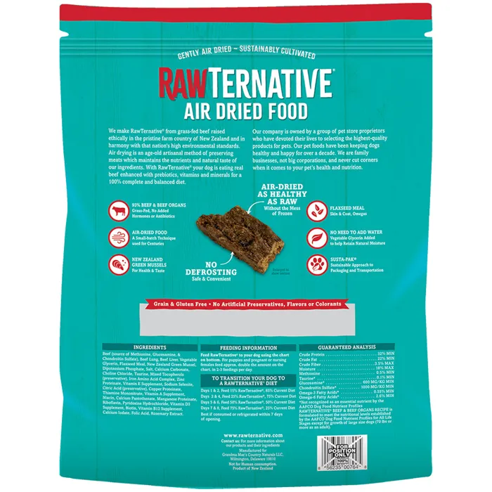 RawTernative beef and beef organs 1 lb back bag