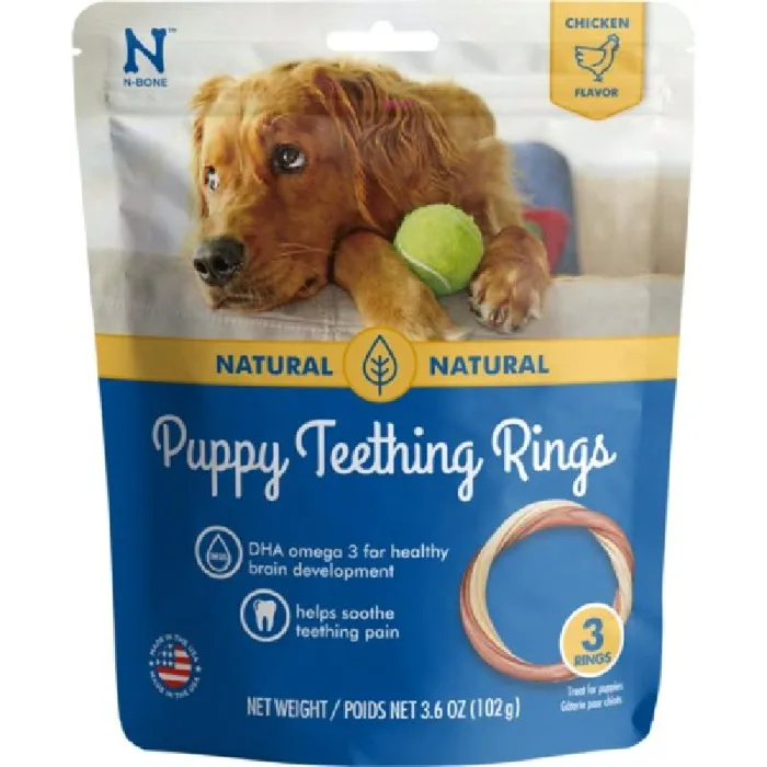 N-bone Puppy Teething Rings Chicken 3-ct