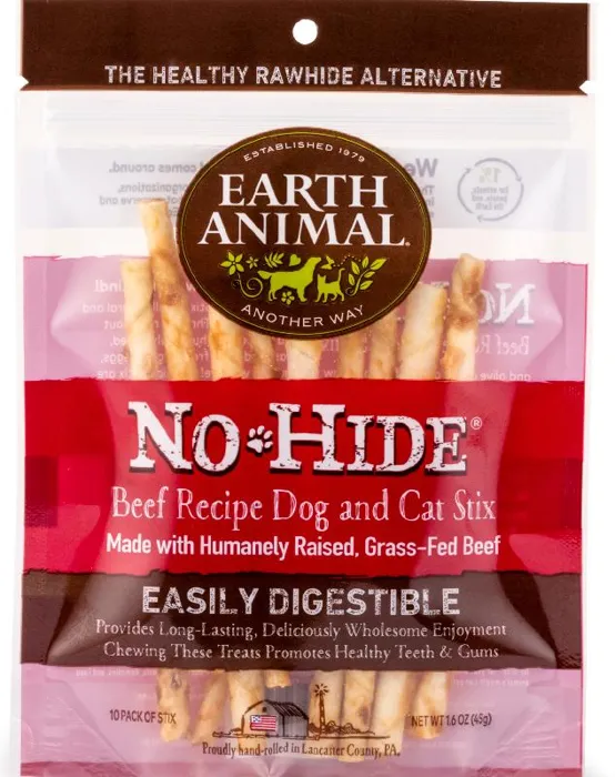 No-hide Easily Digestible Rawhide Alternative Beef Flavor Dog Chews Small - 10-pack