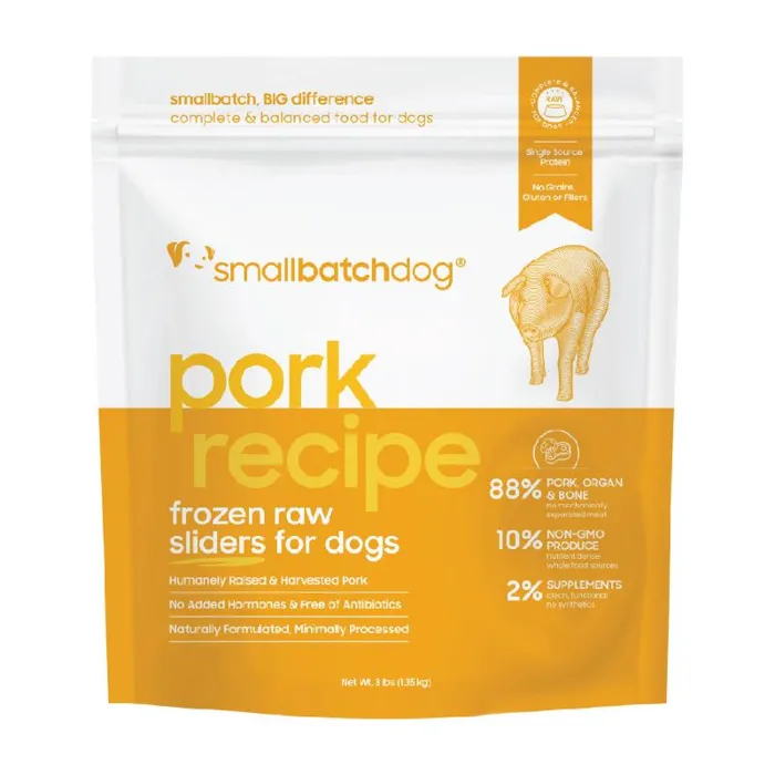 Smallbatch Dog Raw Frzn Pork Sliders 3-lb