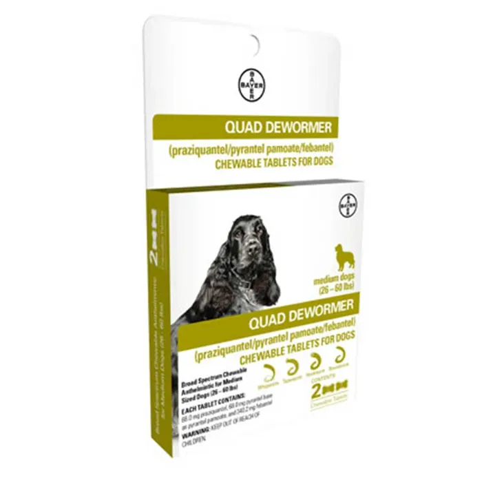 Quad De Wormer Md Dog 2ct 68mg