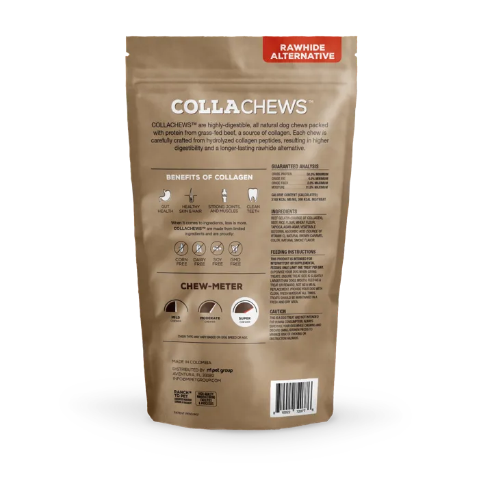 CollaChews 9-inch Beef Collagen Roll 3-pack back