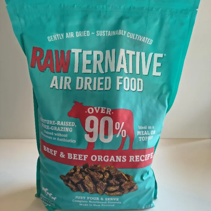 RawTernative beef and beef organs 1 lb front bag