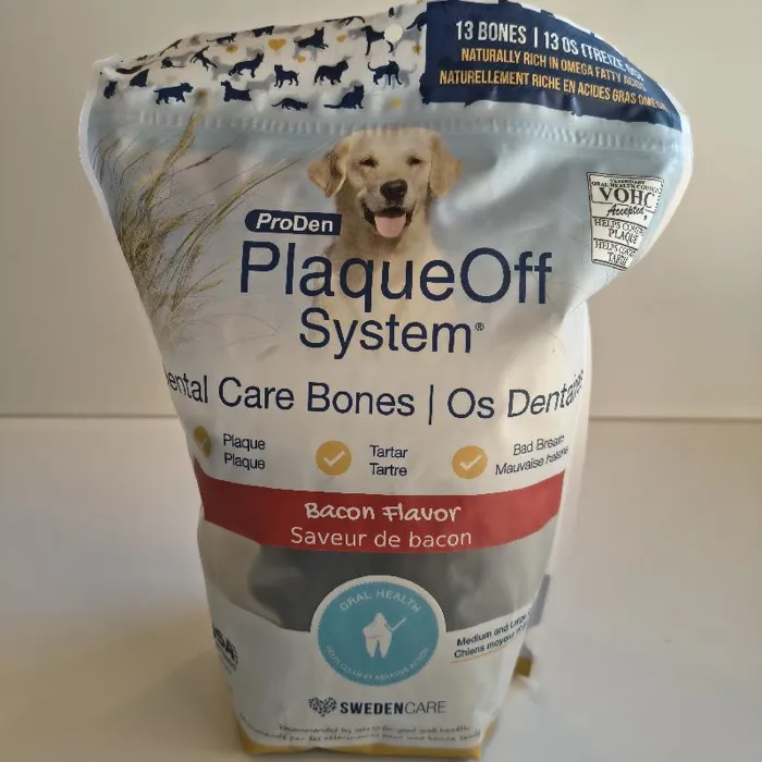 Plaque Off Dental Care Bones Bacon Flavor For Dogs 13-ct 17-oz